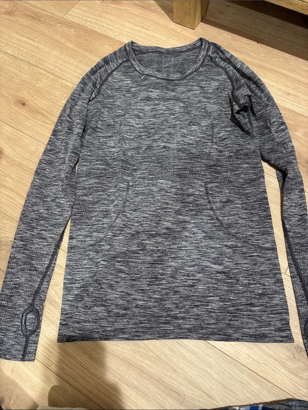 lululemon athletica Blue Gray Space-Dye Crew Neck Sweater